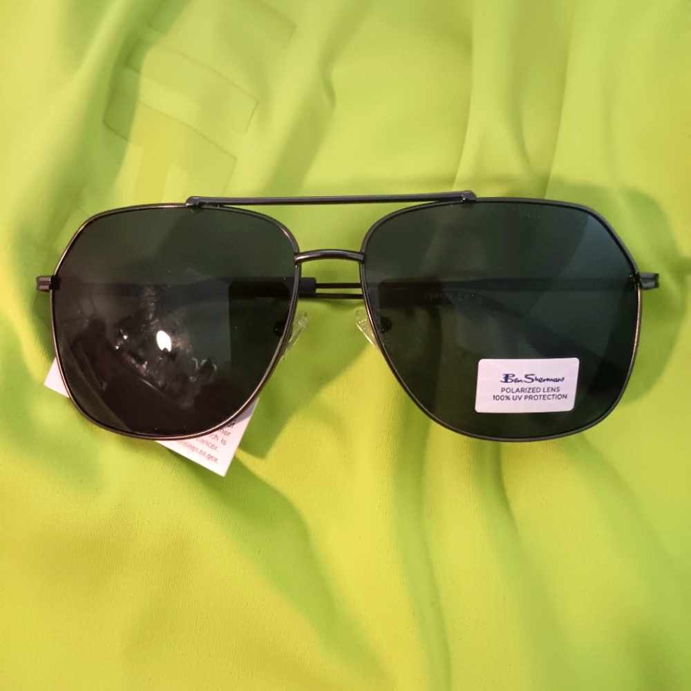 Ben Sherman Men's Gunmetal Aviator Sunglass NWT